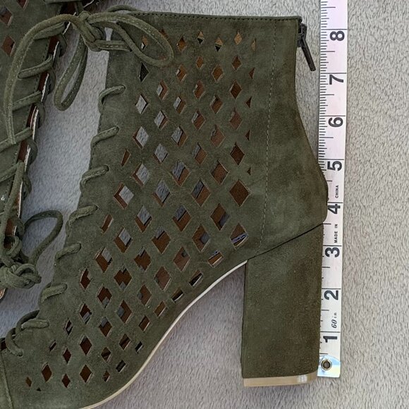 Steve Madden Denay Caged Peep Toe Block Heel Booties - Picture 11 of 13